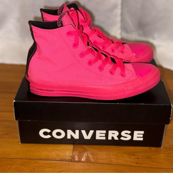 Converse x O.P.I Collab Hit Pink High Tops RARE LIMITED EDITION - Picture 3 of 4